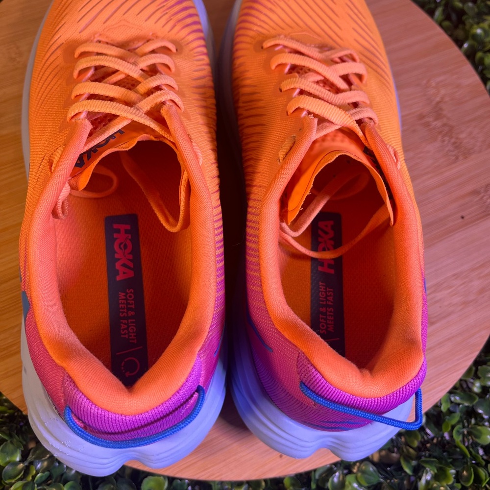 🔥 HOKA RINCON 3 MOCK ORANGE CYCLAMEN RUNNING ATHLETIC SHOES WOMENS SIZE 7.5B - Picture 10 of 11